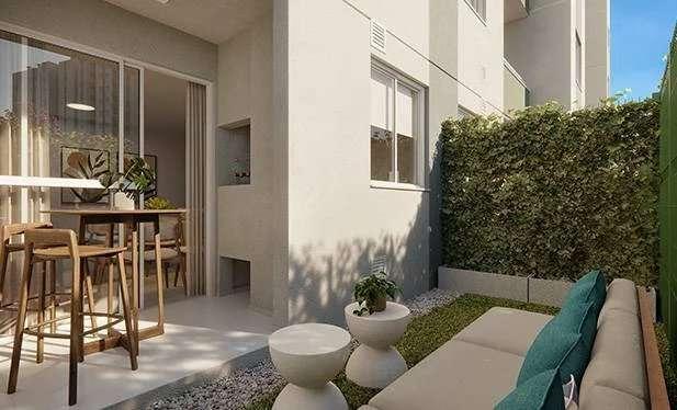 Apartamento Garden com espaço de terreno privativo em um condomínio home club completo